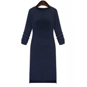 Navy Blue Ribbed Dress 1X/2X Last One